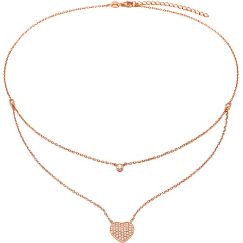 Folli Follie Love Rose Hearts Double Chain - 5020.3646