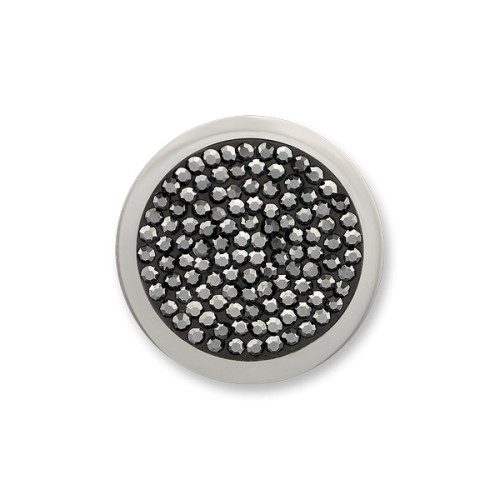 Mi Moneda small black diamond steel cubiz zirnonian disc - DD-30-S