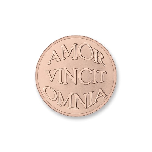 Mi Moneda 925 silver rose gold plated disc - MON-AMO-03-S