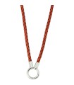 Mi Moneda leather steel red 80 necklace - NEC-04-27-80