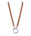 Mi Moneda leather steel cooper 60 necklace - NEC-04-19-60