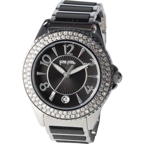 Folli Follie glow cz steel ceramic quartz watch - WF6A067BDK
