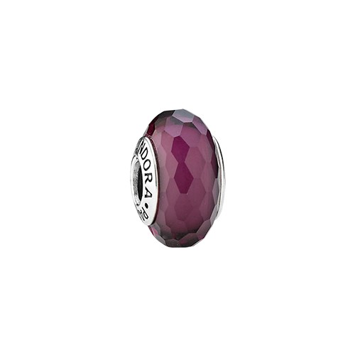 Pandora moments 925 sterling silver purple faceted murano charm - 791071