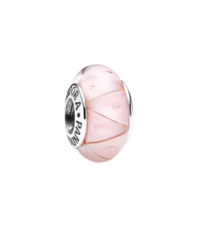 Pandora moments 925 sterling silver pink looking murano charm - 790922