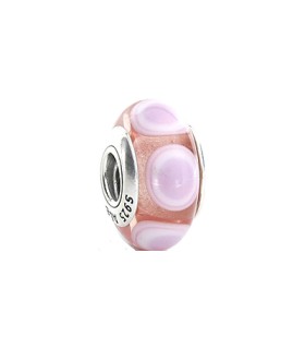 Pandora moments 925 sterling silver pink spot murano charm - 790911