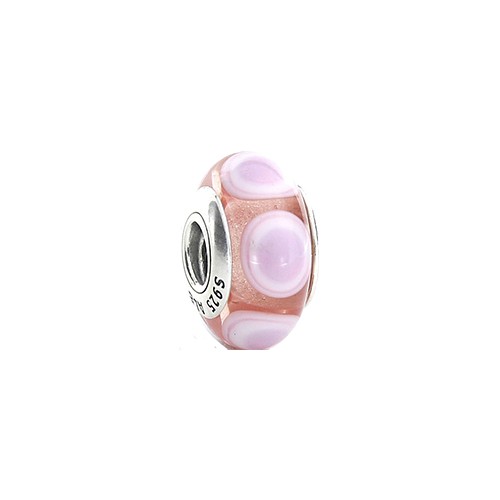 Pandora moments 925 sterling silver pink spot murano charm - 790911