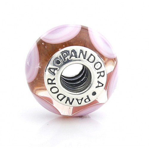 Pandora moments 925 sterling silver pink spot murano charm - 790911