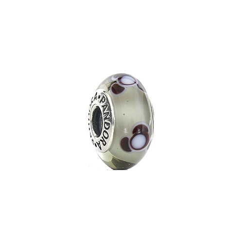Pandora moments 925 sterling silver white dots murano charm - 790642