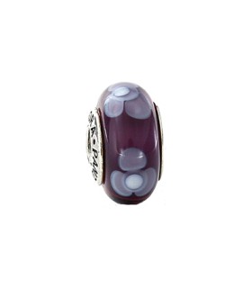 Pandora moments 925 sterling silver purple flower murano charm - 790643
