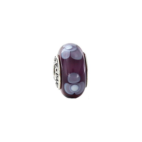 Pandora moments 925 sterling silver purple flower murano charm - 790643