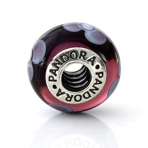Pandora moments 925 sterling silver purple flower murano charm - 790643