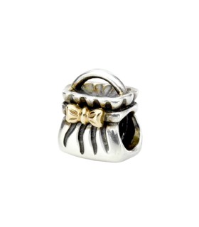 Pandora moments 925 sterling silver 14ct yellow gold bag charm - 790474