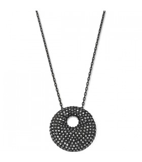 Stone medium jet hematite pendant - 5017147