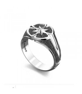 Zancan Wind Rose silver ring - EXA175