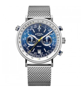 Rotary Henley Chronograph blue Qtz watch 42mm - GB05235/05