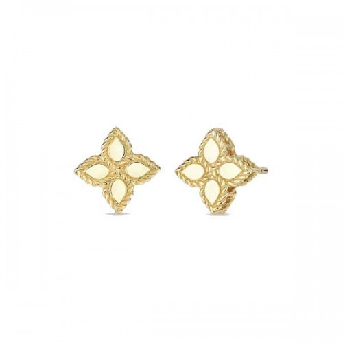 Roberto Coin Princess Flower yellow gold earrings - AR777EA0640
