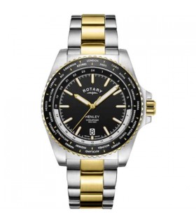 Rotary Henley Worldtimer two-tone Quartz watch 41mm - GB05371/04