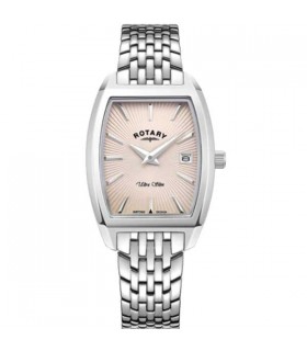 Rotary Ultra Slim Tonneau Pink quartz watch 30mm - LB08015/90