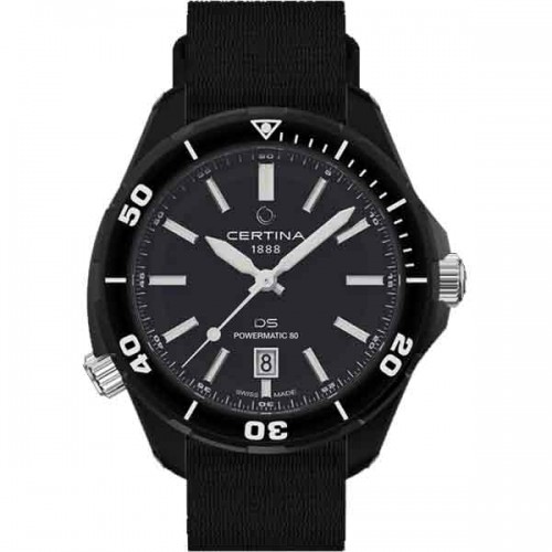 Certina DS+ black automatic watch 43.4mm - C041.407.39.051.00