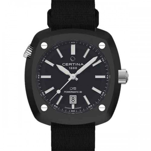 Certina DS+ black automatic watch 43.4mm - C041.407.39.051.00