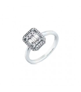 Mirco Visconti Baguette/round diamond square shape ring 0.48ct - ABA1315/20