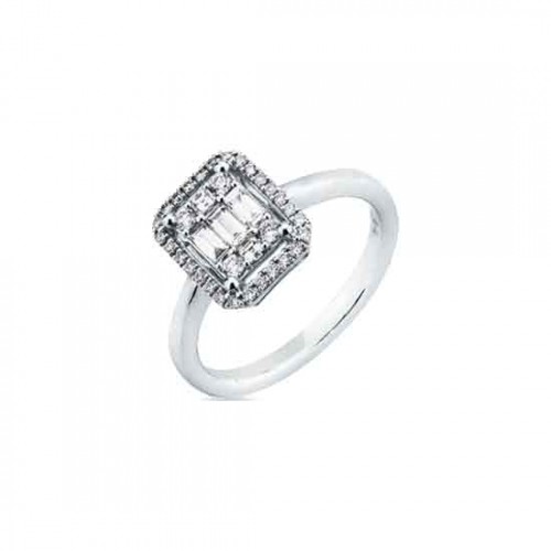 Mirco Visconti Baguette/round diamond square shape ring 0.48ct - ABA1315/20