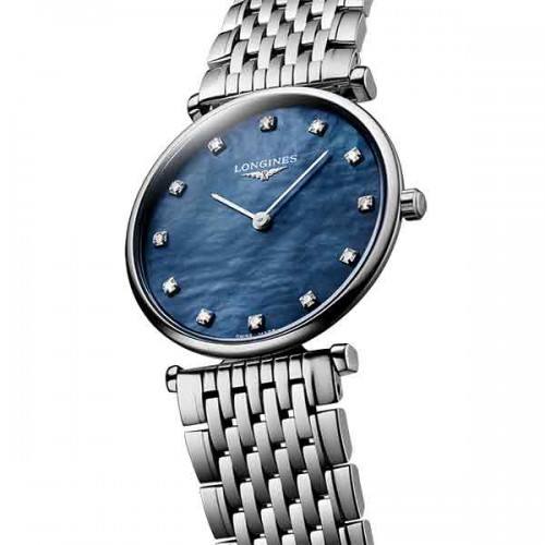 Longines Grande Classique blue diamonds quartz watch 29mm - L4.512.4.81.6