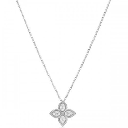 Roberto Coin Princess Flower 18W diamond pendant - ADR777CL0680