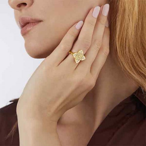 Roberto Coin Diamond Arabesque flower ring - ADR777RI3572
