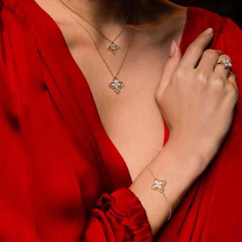 Roberto Coin Princess Flower 18Y diamond bracelet - ADR777BR2665