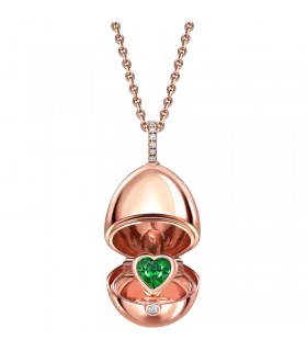 Fabergé Essence RG Emerald Heart Surprise Locket - 2392