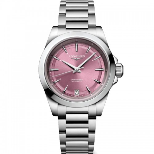 Longines Conquest pink automatic watch 34mm - L3.430.4.99.6