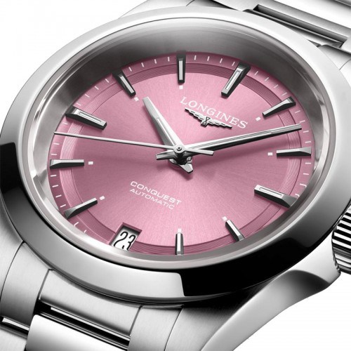 Longines Conquest pink automatic watch 34mm - L3.430.4.99.6
