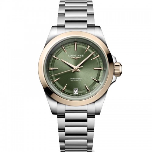Longines Conquest green and gold automatic watch 34mm - L3.430.5.02.6