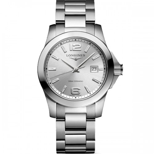 Longines Conquest silver Quartz watch 34mm - L3.377.4.76.6