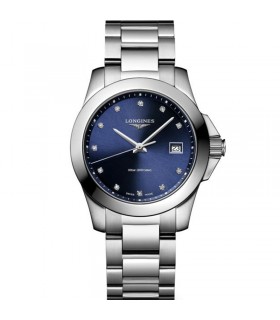 Longines Conquest blue diamonds Qtz 34MM - L3.377.4.97.6