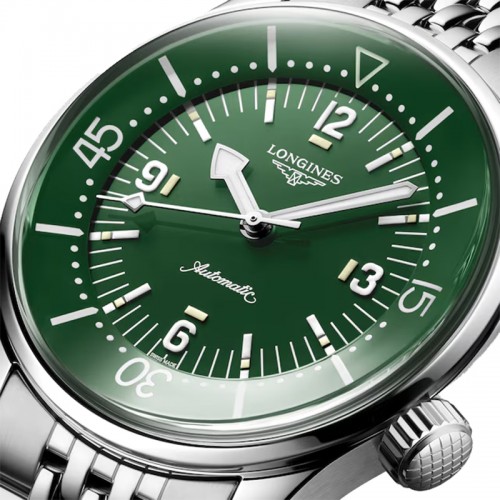 Longines Legend Diver Green automatic watch 39mm - L3.764.4.06.6