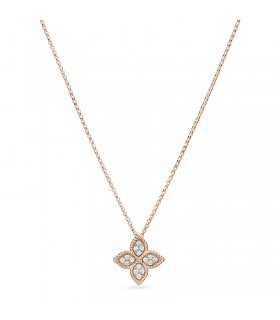 Roberto Coin Princess Flower rose gold and diamonds pendant - ADR777CL0680