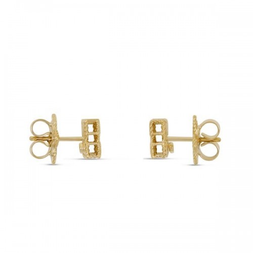 Roberto Coin Princess Flower yellow gold earrings - AR777EA0640