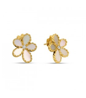 Roberto Coin Roberto Coin Jasmine earrings with diamonds and MOP - ADV777EA3646
