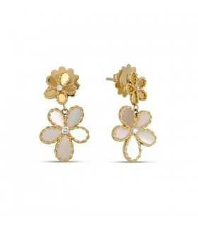 Roberto Coin Jasmine earrings with diamonds and MOP - ADV777EA3713