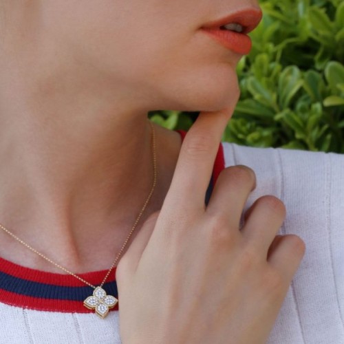 Roberto Coin Princess Flower Pendant with diamonds - ADR777CL0652