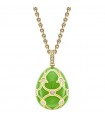 Fabergé Heritage 18ct gold & diamond Petite Green Enamel Egg pendant - 4362