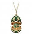 Fabergé Heritage Gold & Diamond Green Enamel Clover Surprise Locket - 3572