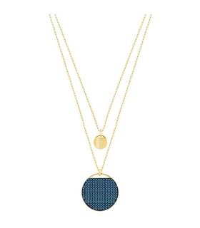 Swarovski Ginger Layered Pendant, blue, Gold Plated - 5273012