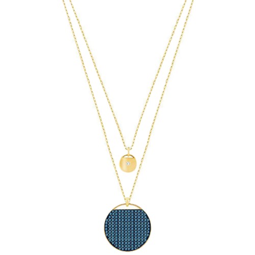Swarovski Ginger Layered Pendant, blue, Gold Plated - 5273012