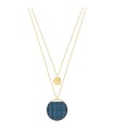 Swarovski Ginger Layered Pendant, blue, Gold Plated - 5273012